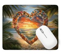 Alfombrilla de Ratón Amar Alfombrilla Ratón, 250 x 210 mm Pequeña Mouse Pad Gaming Playa, Mejora la Precisión y la Velocidad con Base de Goma Antideslizante y Bordes Cosidos Duradera y Cómoda p1j-129