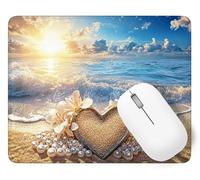Alfombrilla de Ratón Amar Alfombrilla Ratón, 340 x 280 mm Pequeña Mouse Pad Gaming Playa, Mejora la Precisión y la Velocidad con Base de Goma Antideslizante y Bordes Cosidos Duradera y Cómoda p1j-56