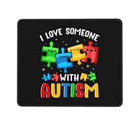 Alfombrilla De Ratón, Amo A Alguien con Autismo Alfombrilla Gaming Antideslizante Alfombrilla De Escritorio Portátil Alfombrilla De Ratón para Juegos para Ratón Trabajo 25X30Cm