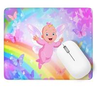 Alfombrilla de Ratón Ángel Alfombrilla Ratón, 600 x 400 mm Pequeña Mouse Pad Gaming Niño, Mejora la Precisión y la Velocidad con Base de Goma Antideslizante y Bordes Cosidos Duradera y Cómoda p1j-357