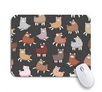 Alfombrilla De Ratón Animales De Alpaca Y Llama De Dibujos Animados Divertidos De Pelaje Colorido En La Oscuridad Alfombrilla Para Ratón De Oficina Lavable Alfombrilla Ratón Para 25 X 30Cm