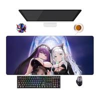 Alfombrilla de ratón Anime Frieren Fern Beyond Journey's End | Alfombra Gamer XXL (90 x 40 cm) | Base antideslizante + superficie suave | Perfecto para oficina y juegos (2)