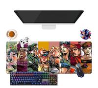Alfombrilla de ratón Anime JoJo's Bizarre Adventure | Alfombrilla de ratón impermeable extra grande | Base de goma antideslizante para PC, portátil, e-Sport (4, 31,5" × 11,8" × 0,12")