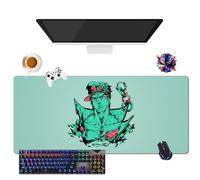 Alfombrilla de ratón Anime JoJo's Bizarre Adventure | Alfombrilla de ratón impermeable extra grande | Base de goma antideslizante para PC, portátil, e-Sport (1, 35,4" × 15,7" × 0,12")