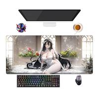 Alfombrilla de ratón Anime Overlord Albedo Shalltear | Alfombrilla de ratón XXL impermeable (90 cm x 40 cm x 3 mm) | Base antideslizante de goma (2)