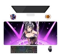 Alfombrilla de ratón Anime Rascal Does Not Dream of Bunny Girl Senpai Sakurajima Mai | Alfombra XXL lavable con bordes reforzados (90 cm x 40 cm x 3 mm) | Superficie duradera y antideslizante (4)