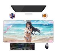 Alfombrilla de ratón Anime Rascal Does Not Dream of Bunny Girl Senpai Sakurajima Mai | Alfombra XXL lavable con bordes reforzados (90 cm x 40 cm x 3 mm) | Superficie duradera y antideslizante (6)