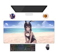 Alfombrilla de ratón Anime Rascal Does Not Dream of Bunny Girl Senpai Sakurajima Mai | Alfombra XXL lavable con bordes reforzados (90 cm x 40 cm x 3 mm) | Superficie duradera y antideslizante (9)