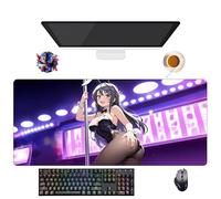Alfombrilla de ratón Anime Rascal Does Not Dream of Bunny Girl Senpai Sakurajima Mai | Alfombra XXL lavable con bordes reforzados (90 cm x 40 cm x 3 mm) | Superficie duradera y antideslizante (5)