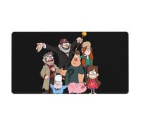 Alfombrilla de ratón antideslizante de goma con diseño de Gravity Falls para juegos, oficina, ordenador portátil, 15,8 x 29,5 pulgadas.