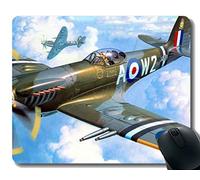 Alfombrilla de ratón antirresbaladiza de Mousepad, Alfombrilla para ratón Spitfire Machine Art, Placa de Goma Antideslizante