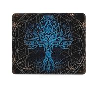 Alfombrilla De Ratón Árbol De La Vida Nórdico Vikingo Alfombrilla para Computadora Personalizada Moderno Mouse Pad, para Hogar, Portátil, Ordenador, 25x30cm