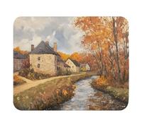Alfombrilla De Ratón Arroyo Otoñal Que Atraviesa Un Pueblo Mouse Pad Seguimiento Suave Y Preciso Alfombrilla De Ratón Suave Accesorio Escritorio para Oficina Mac Computadora 25X30Cm