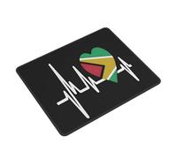 Alfombrilla De Raton Bandera De Guyana con Latidos del Corazón En Negro Alfombrillas Portátil Mouse Pad Gaming Mousepad para Hogar Computadora Oficina L