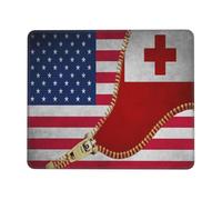 Alfombrilla De Raton Bandera De Tonga con Cremallera Y Bandera De Estados Unidos Mousepad Antideslizante Alfombrillas con Base De Goma Alfombrillas Cuadradada para Oficina Pc Computadora S