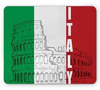 Alfombrilla De Ratón Bandera Italiana Roma Monumento Coliseo Patrimonio Paisaje Urbano Civilización Imagen Alfombrilla Gaming Moderno Antideslizante Mouse Pad, para Hogar, Portátil, 25x30cm