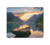 Alfombrilla De Raton Barco De Madera Al Atardecer sobre El Río Alfombrillas Cuadradada Superficie Antipolvere Alfombrillas Gaming Mousepad para Hogar Pc Computadora S