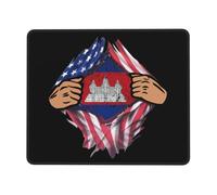Alfombrilla De Ratón Blood Inside Me Cambodia ‘Flag Alfombra Raton Duraderos Tapete Escritorio Antideslizamiento Mousepad para Ordenador Pc Oficina 25X30CM