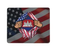Alfombrilla De Ratón Blood Inside Me Cambodia ‘Flag Tapete Escritorio Antideslizamiento Alfombra Raton Protector Mousepad para Trabajo Ordenador Oficina 25X30CM