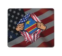 Alfombrilla De Ratón Blood Inside Me Democratic Republic of The Congo Flag Tapete Escritorio Multifuncional Alfombra Raton Protector Mousepad para Pc Oficina Trabajo 25X30CM