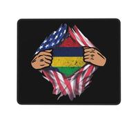 Alfombrilla De Ratón Blood Inside Me Mauritius Flag Mousepad Multifuncional Alfombra Raton Protector Mouse Pad para Pc Oficina Trabajo 25X30CM