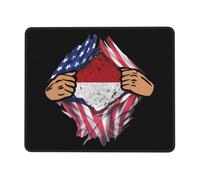 Alfombrilla De Ratón Blood Inside Me Monaco Flag Mousepad Duraderos Mouse Pad Antideslizamiento Tapete Escritorio para Pc Oficina Ordenador 25X30CM