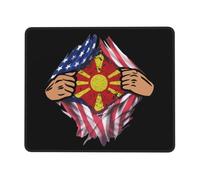 Alfombrilla De Ratón Blood Inside Me North Macedonia Flag Tapete Escritorio Duraderos Alfombra Raton Protector Mousepad para Ordenador Pc Trabajo 25X30CM