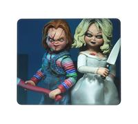 Alfombrilla de ratón Bride Of Chucky con borde cosido, base de goma antideslizante, tela de licra lavable, compatible con ordenadores y portátiles.