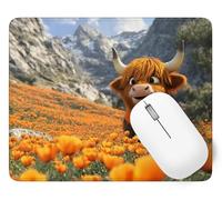 Alfombrilla de Ratón Buey Alfombrilla Ratón, 600 x 400 mm Pequeña Mouse Pad Gaming Amapola, Mejora la Precisión y la Velocidad con Base de Goma Antideslizante y Bordes Cosidos Duradera y Cómoda p1j-39