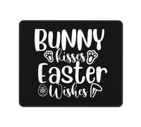 Alfombrilla De Ratón Bunny Kisses Easter Wishes Mousepad Antideslizamiento Mouse Pad Protector Tapete Escritorio para Trabajo Ordenador Oficina 25X30CM