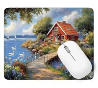 Alfombrilla de Ratón Cabina Alfombrilla Ratón, 250 x 210 mm Pequeña Mouse Pad Gaming Lago, Mejora la Precisión y la Velocidad con Base de Goma Antideslizante y Bordes Cosidos Duradera y Cómoda p1j-164