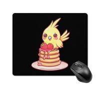 Alfombrilla De Raton Cacatúa Amarilla Muffin De Fresa Alfombrillas con Base De Goma Alfombrillas Cuadradada Impermeable Mousepad para Hogar Pc Home Office L