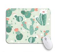 Alfombrilla De Ratón Cactus Verde Cactus Y Patrón De Flower Aloe Abstracto Exótico Alfombrilla Ratón Ordenador con Bordes Cosidos Mouse Pad Pequeña, para Oficina, Hogar, 25 x 30cm