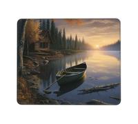 Alfombrilla De Ratón Canoa Junto Al Agua 25X30Cm Antideslizante Alfombrilla Raton Bordes Cosidos Mouse Pad para Hogar Juego