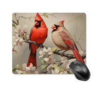 Alfombrilla De Ratón, Cardenales En La Rama De Los Almendros Base De Goma Alfombrilla De Ratón para Juegos Antideslizante Mouse Mat para Oficina Pc Juegos 25X30Cm