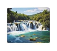Alfombrilla De Raton Cascadas En El Río Krka Alfombrilla Ratón Superficie Antipolvere Alfombrillas Cuadradada Gaming Mouse Pad para Home Office Hogar Computadora L