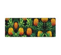 Alfombrilla de ratón con borde con diseño de piña fresca adecuada para su uso en oficinas, bibliotecas y hogares (30 cm x 80 cm)