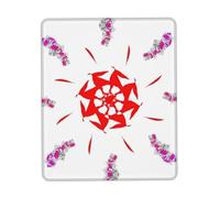 Alfombrilla de ratón con borde de bloqueo de goma gruesa multicolor de flores giratorias, 7 x 8.6 pulgadas, para oficina, juegos, estudio y escritorio de trabajo