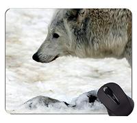 Alfombrilla de ratón con borde de bloqueo, Fantasy Wolf In A Dark Winter Forest Alfombrillas de ratón
