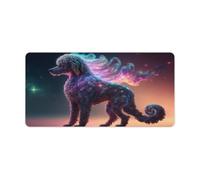 Alfombrilla de ratón con bordes cosidos diseño de caniche extragrande 30x60cm para teclado escritorio PC oficina hojas de cálculo antideslizante borde cosido