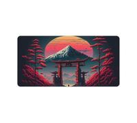 Alfombrilla de ratón con bordes cosidos Monte Fuji extragrande 30x60cm para teclado escritorio PC oficina hojas de cálculo antideslizante borde cosido