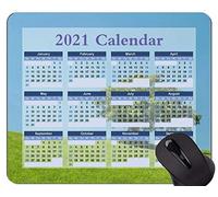 Alfombrilla de ratón con Calendario 2021 años, Alfombrilla de ratón de Oficina Hill Lonely Tree Green