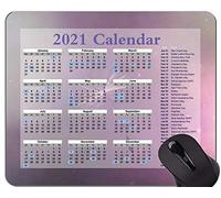 Alfombrilla de ratón con Calendario 2021 de diseño Especial, Alfombrilla de ratón cómoda Purple Space Sun Wind para Juegos y Oficina