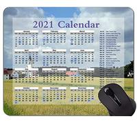 Alfombrilla de ratón con Calendario 2021 de diseño Especial de Yanteng, Alfombrilla de ratón cómoda de Village Church Small Village para Juegos y Oficina