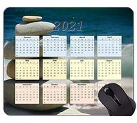 Alfombrilla de ratón con Calendario Yanteng 2021, Zen Stones Alfombrillas de ratón rectangulares Personalizadas para Juegos