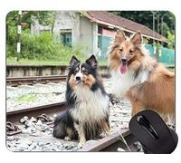 Alfombrilla de ratón con diseño A Dog German Shepherd, Shetland Sheepdog Mouse Pad Mat