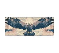 Alfombrilla de ratón con diseño de águila que extiende sus alas en el cielo en una gran base de goma antideslizante extendida con bordes cosidos, alfombrilla de mouse grande para computadora de juegos