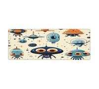 Alfombrilla de ratón con diseño de aliens of all kinds en gran base de goma antideslizante con bordes cosidos, alfombrilla de mouse grande de 11.8 x 31.5 pulgadas