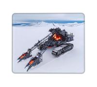 Alfombrilla de ratón con diseño de coche en nieve con borde cosido, almohadilla de escritorio pequeña para mouse inalámbrico, oficina, juegos, trabajo, 7.9 x 9.5 pulgadas