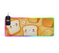 Alfombrilla de ratón con diseño de dibujos animados japoneses con diseño de panes con alambre brillante y brillante, ideal para viajes, de 35.4 x 15.7 pulgadas